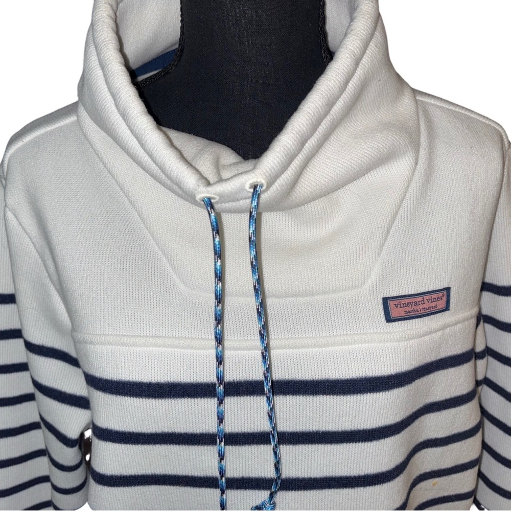 Vineyard Vines Funnel Neck Stripe Sweater L - Picture 2 of 8